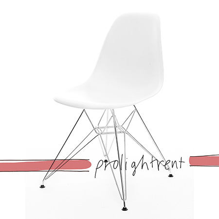 Vitra Stuhl weiß mit Chromgestell